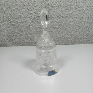 Violetta Hand Cut‎ 24% Lead Crystal Bell Made in Poland Starburst Pattern 7.5in
